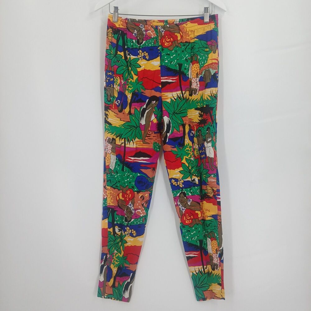 Vintage Judy Knapp California Colorful Geometric Print Pants Womens Small
